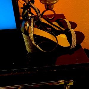 Black heels with small diamonds size 8.5 also have them in silver size 5